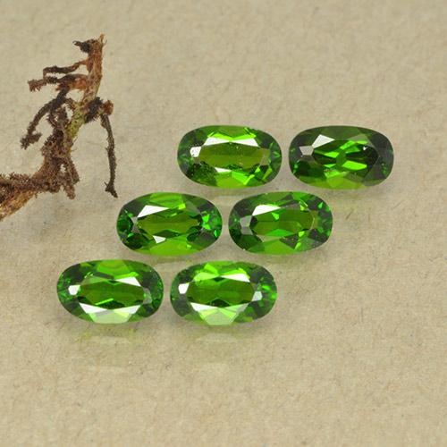 1.62天然绿色铬透辉石，椭圆形切割，4.9×2.9毫米，VS-SI