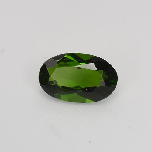 0.54克拉天然绿色铬透辉石，椭圆形切割，6.6×4.2毫米，VVS-VS