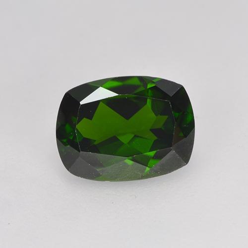 1.36克拉天然绿色铬透辉石，垫形剪裁，8×6.1毫米，VS