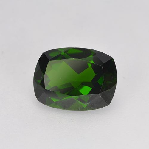 1.36克拉天然绿色铬透辉石，垫形剪裁，8×6.1毫米，VS