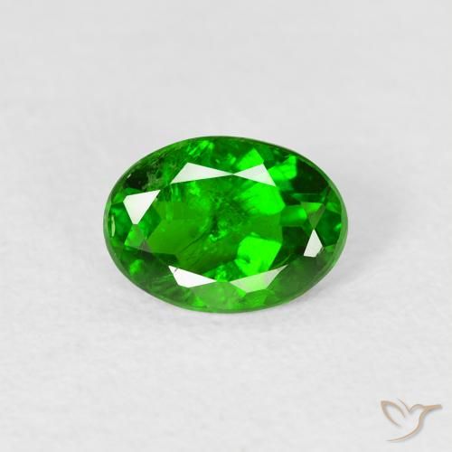 0.74ct 天然 明亮的森林绿 铬透辉石, 椭圆形, VS-SI