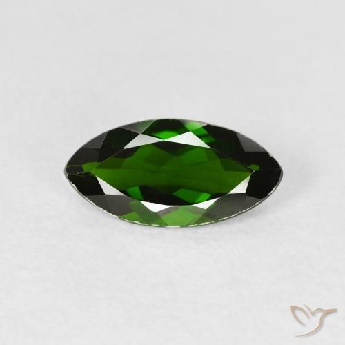 1.17ct 天然 暗绿色 铬透辉石, 榄尖形, VVS-VS