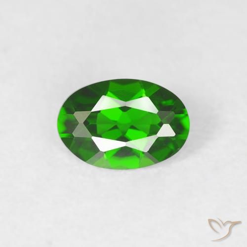 0.47ct 天然 明亮的森林绿 铬透辉石, 椭圆形, VVS-VS