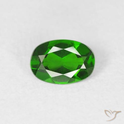 0.47ct 天然 暗绿色 铬透辉石, 椭圆形, VVS-VS