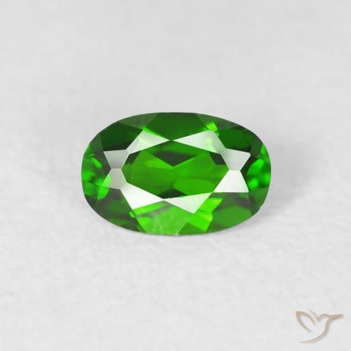 0.46ct 天然 暗绿色 铬透辉石, 椭圆形, VVS-VS