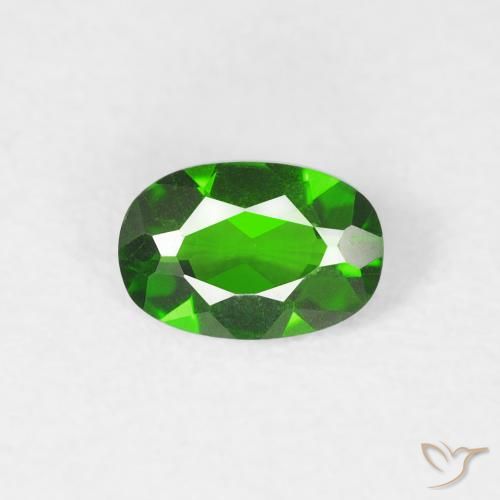 0.44ct 天然 暗绿色 铬透辉石, 椭圆形, VVS-VS