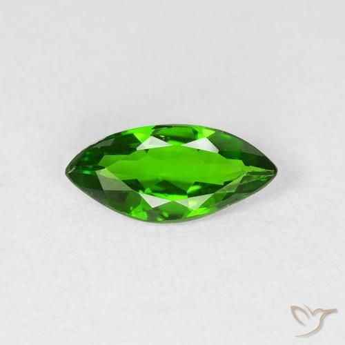 0.80ct 天然 明亮的森林绿 铬透辉石, 榄尖形, VS