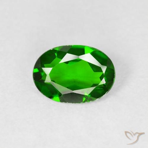 0.71ct 天然 浓绿 铬透辉石, 椭圆形, VS