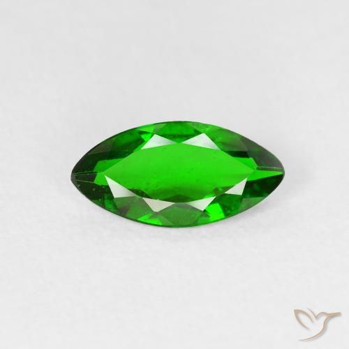 0.93ct 天然 浓绿 铬透辉石, 榄尖形, VS-SI