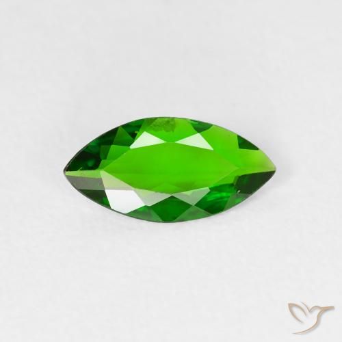 0.70ct 天然 浓绿 铬透辉石, 榄尖形, VS-SI