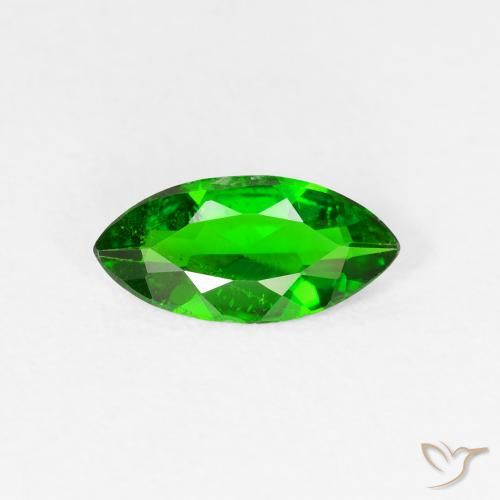 0.87ct 天然 浓绿 铬透辉石, 榄尖形, VS-SI