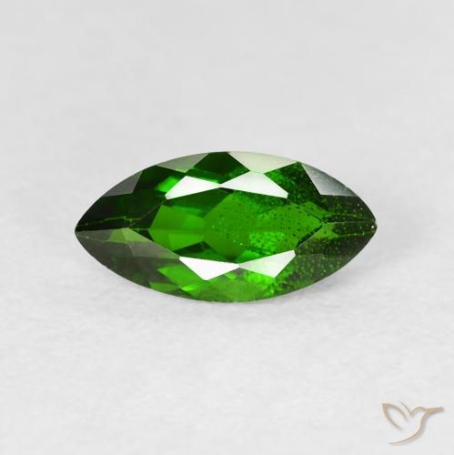 1.28ct 天然 Medium Dark-Green 铬透辉石, 榄尖形, VS-SI