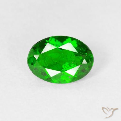 0.76ct 天然 暗绿色 铬透辉石, 椭圆形, VS-SI
