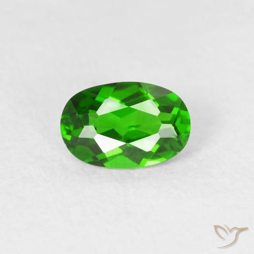 0.52ct 天然 浓绿 铬透辉石, 椭圆形, VS