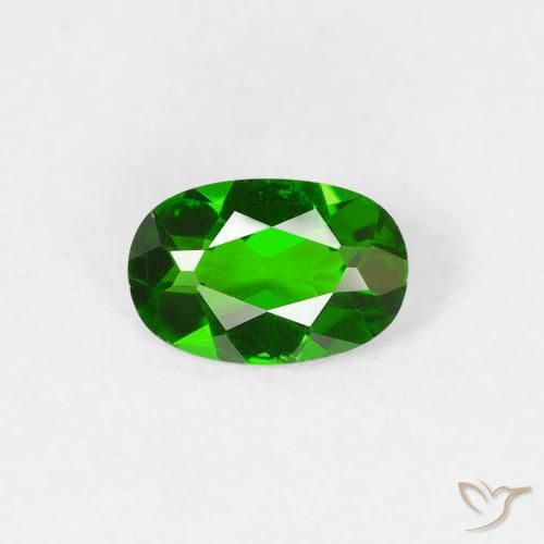 0.43ct 天然 明亮的森林绿 铬透辉石, 椭圆形, VS, Photo A