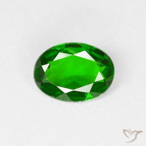 0.70ct 天然 暗绿色 铬透辉石, 椭圆形, VS