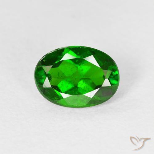 0.90ct 天然 明亮的森林绿 铬透辉石, 椭圆形, VS