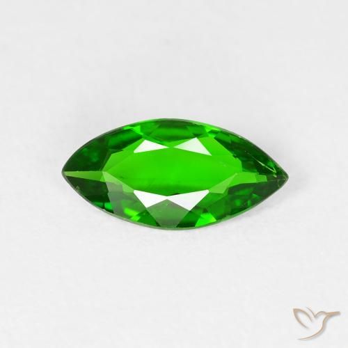 0.72ct 天然 明亮的森林绿 铬透辉石, 榄尖形, VS