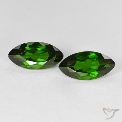2.79ctw 天然 Medium Dark-Green 铬透辉石, 榄尖形, VS-SI