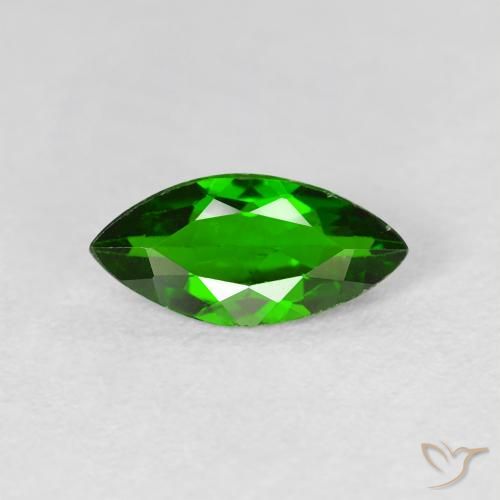 1.08ct 天然 明亮的森林绿 铬透辉石, 榄尖形, VS-SI