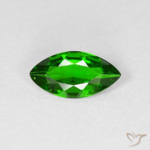 0.91ct 天然 浓绿 铬透辉石, 榄尖形, VS-SI