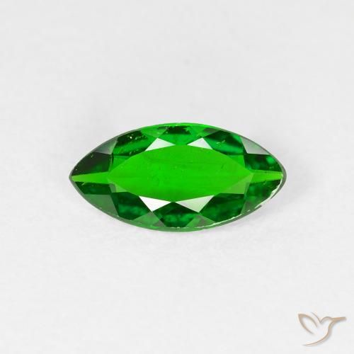 0.99ct 天然 明亮的森林绿 铬透辉石, 榄尖形, VS