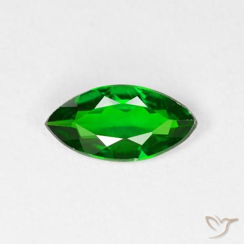 0.83ct 天然 明亮的森林绿 铬透辉石, 榄尖形, VS