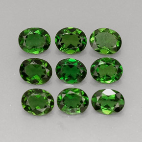 天然绿色铬碧玺，椭圆形切割，5.1×4.1毫米，VVS-VS
