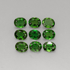 天然绿色铬碧玺，椭圆形切割，5.1×4.1毫米，VVS-VS