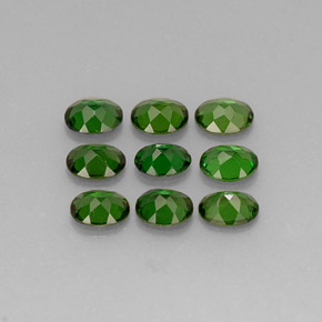 天然绿色铬碧玺，椭圆形切割，5.1×4.1毫米，VVS-VS