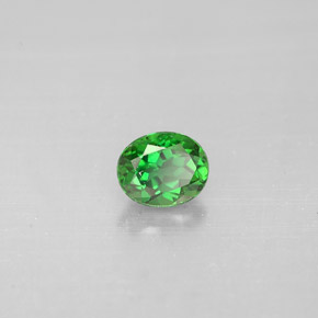 0.37克拉天然绿色铬碧玺，椭圆形切割，4.9×4.1毫米，VVS-VS
