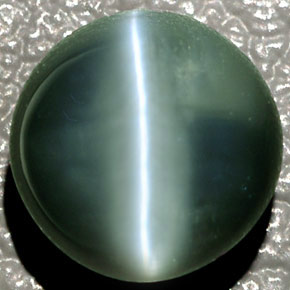 4.08克拉天然绿色Chrysoberyl Cat's Eye，椭圆形切割，8.2×8.2毫米，半透明