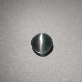 0.65克拉天然绿色Chrysoberyl Cat's Eye，圆形切割，4.59毫米，半透明