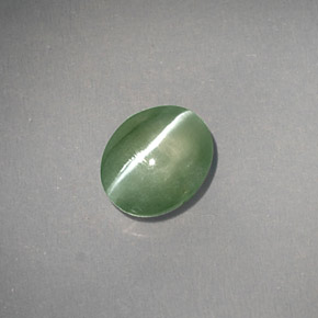 1.03克拉天然绿色Chrysoberyl Cat's Eye，透明，6.4×5.3毫米，透明/半透明