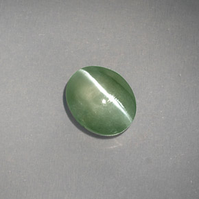 1.03克拉天然绿色Chrysoberyl Cat's Eye，透明，6.4×5.3毫米，透明/半透明