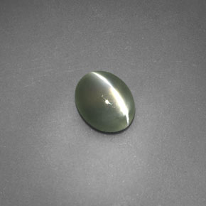 0.69克拉天然绿色Chrysoberyl Cat's Eye，透明，5.7×4.6毫米，透明/半透明