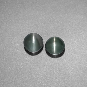 克拉天然金绿玉猫眼，圆形切割，半透明