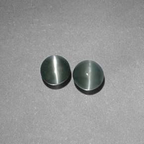 天然绿色Chrysoberyl Cat's Eye，圆形切割，3.71毫米，半透明