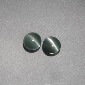 天然绿色Chrysoberyl Cat's Eye，圆形切割，3.71毫米，半透明