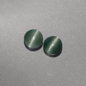 天然绿色Chrysoberyl Cat's Eye，透明，3.81毫米，透明/半透明