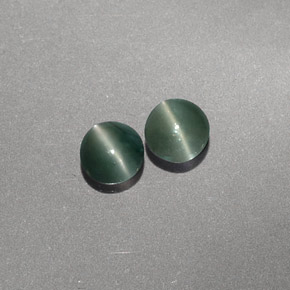 天然绿色Chrysoberyl Cat's Eye，透明，3.81毫米，透明/半透明