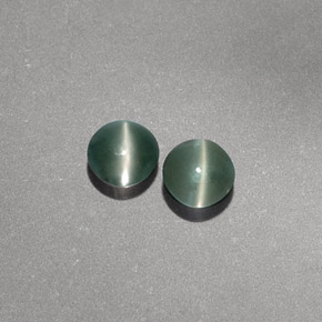 天然绿色Chrysoberyl Cat's Eye，透明，3.81毫米，透明/半透明