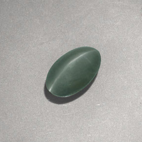 1.17克拉天然绿色Chrysoberyl Cat's Eye，椭圆形切割，7.1×4.6毫米，不透明