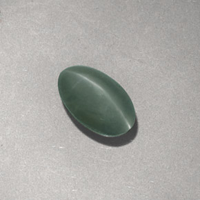 1.17克拉天然绿色Chrysoberyl Cat's Eye，椭圆形切割，7.1×4.6毫米，不透明