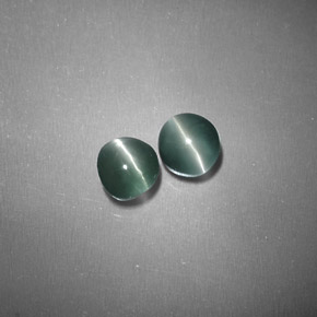 天然绿色Chrysoberyl Cat's Eye，圆形切割，3.92毫米，半透明