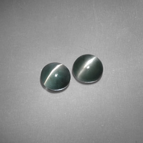 天然绿色Chrysoberyl Cat's Eye，透明，3.90毫米，透明/半透明