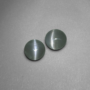 天然绿色Chrysoberyl Cat's Eye，透明，4.07毫米，透明/半透明