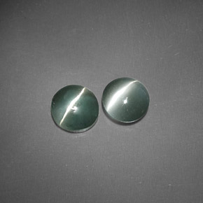 天然绿色Chrysoberyl Cat's Eye，透明，4.49毫米，透明/半透明