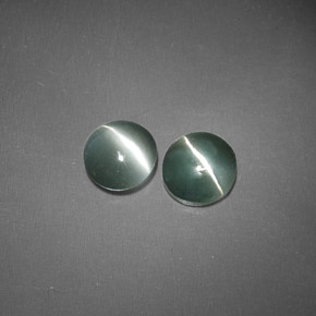 天然绿色Chrysoberyl Cat's Eye，透明，4.49毫米，透明/半透明