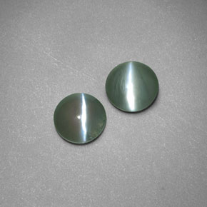 天然绿色Chrysoberyl Cat's Eye，透明，4.40毫米，透明/半透明
